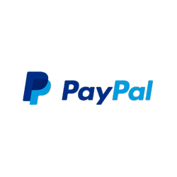 Paypal logo on a black background.