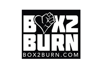 Box2 burns the logo on a black background for your web design in Essex.